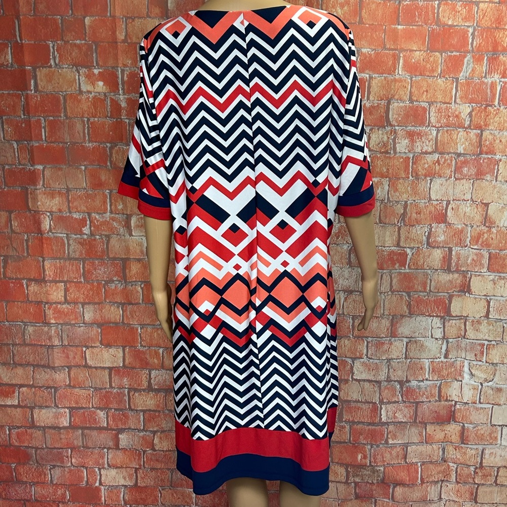 Ksl Plus Size Chevron Print Shift Dress View 5